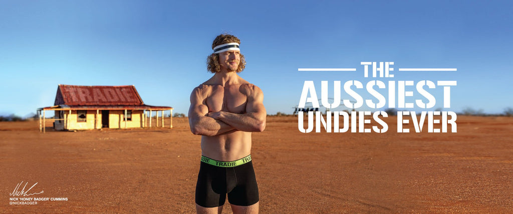 Nick 'The Honey Badger' Cummins is here for the new Tradie Underwear promo