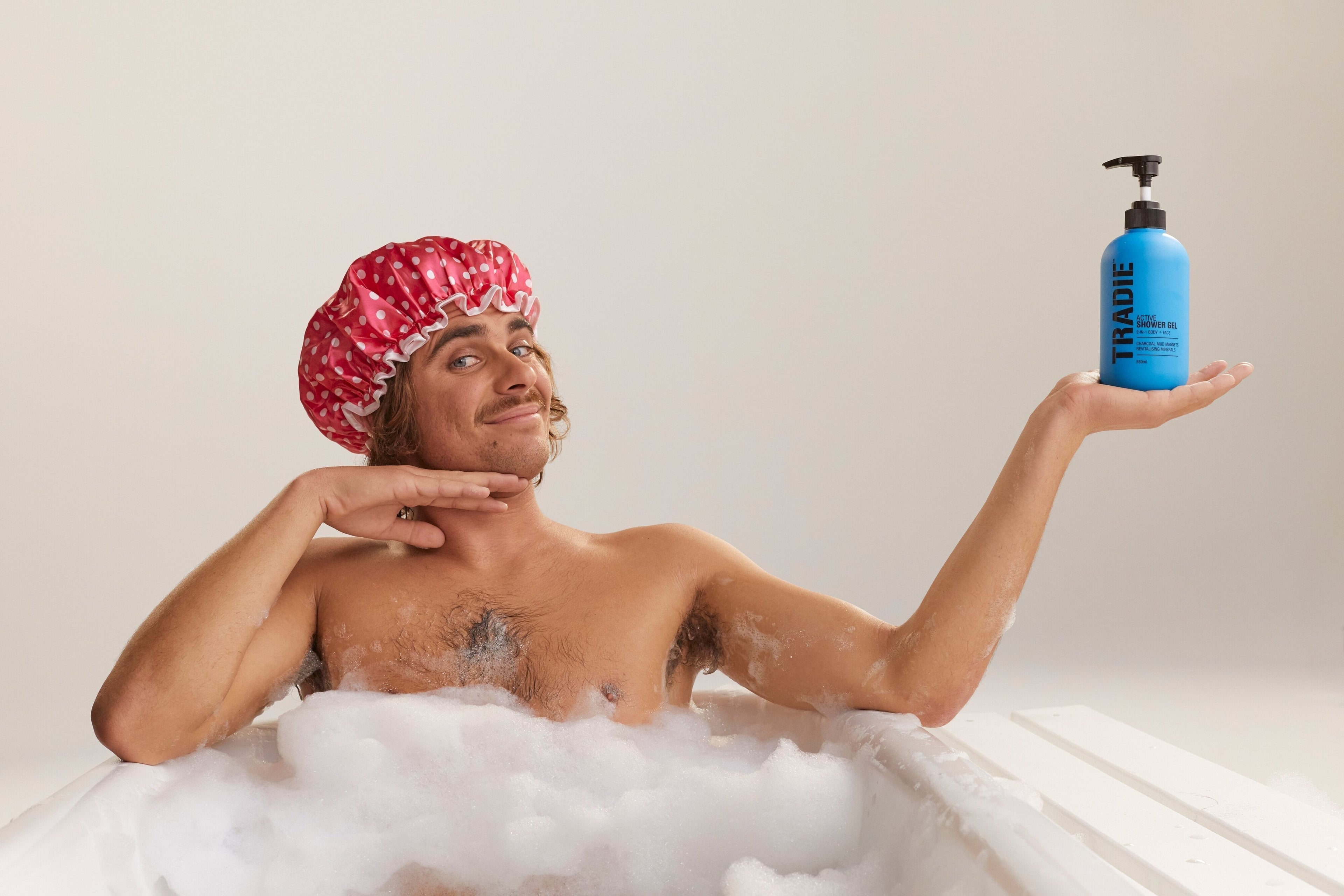 Tradie scrubs up alright with the Inspired Unemployed for the new body wash range via The Incubator