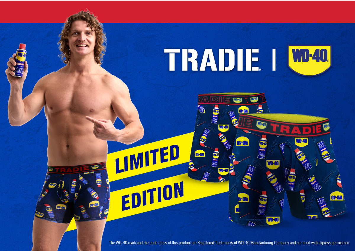 No Squeaks, No Chafe: WD-40 x Tradie Men’s Bamboo Underwear