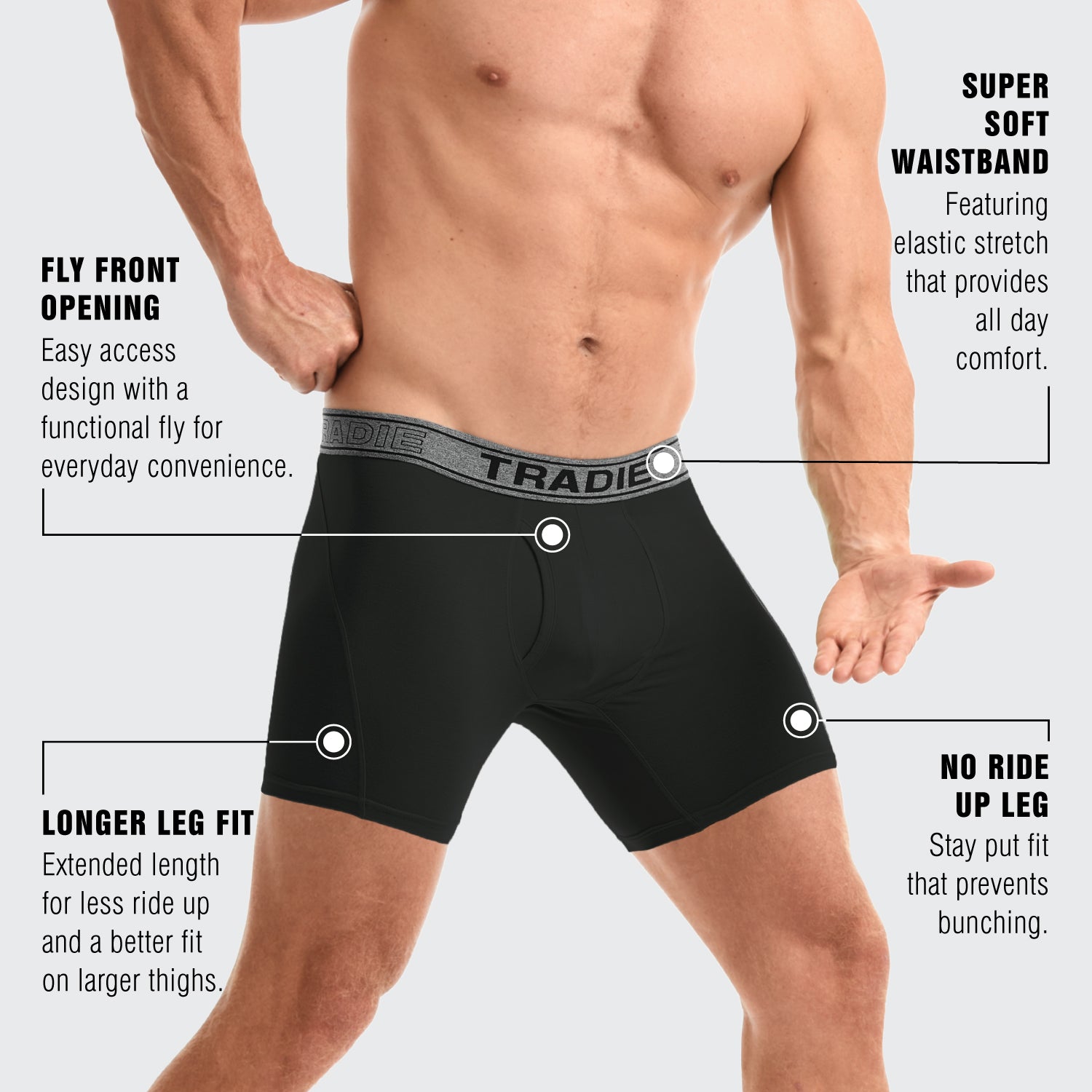 Bamboo No Chafe Long Leg Trunk