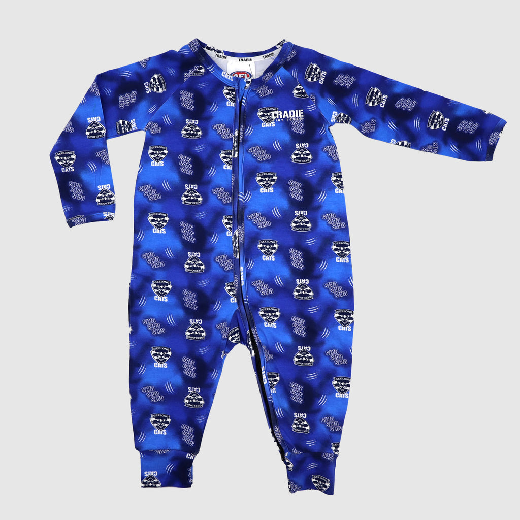 Baby Footless Zipster - Geelong Cats | TRADIE