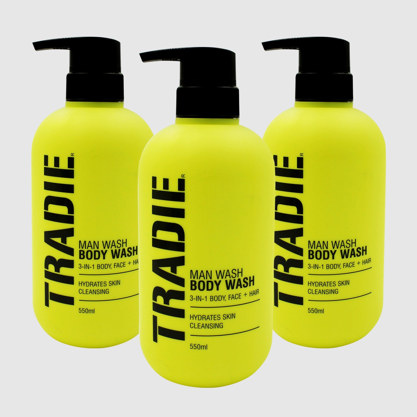 TRADIE 3pk Body Wash 550ml