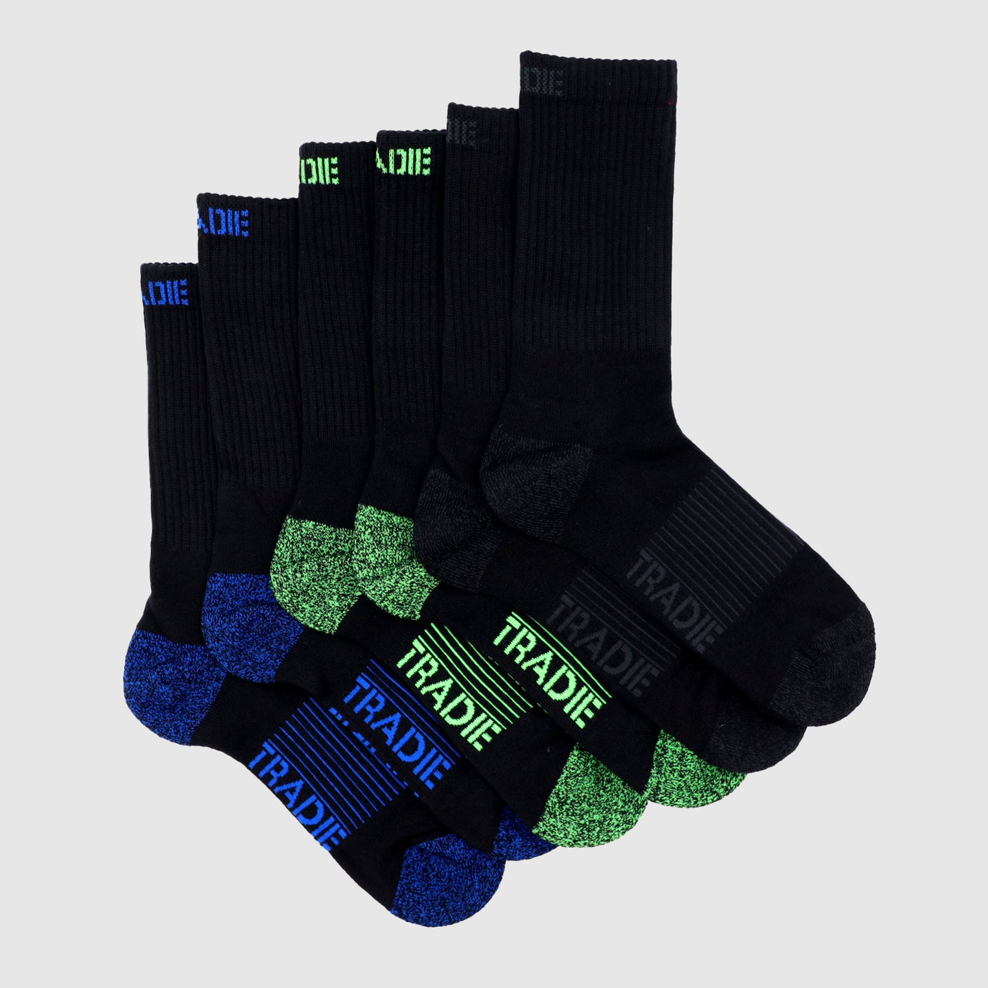 3pk Ribbed Cotton Blend Crew Sock