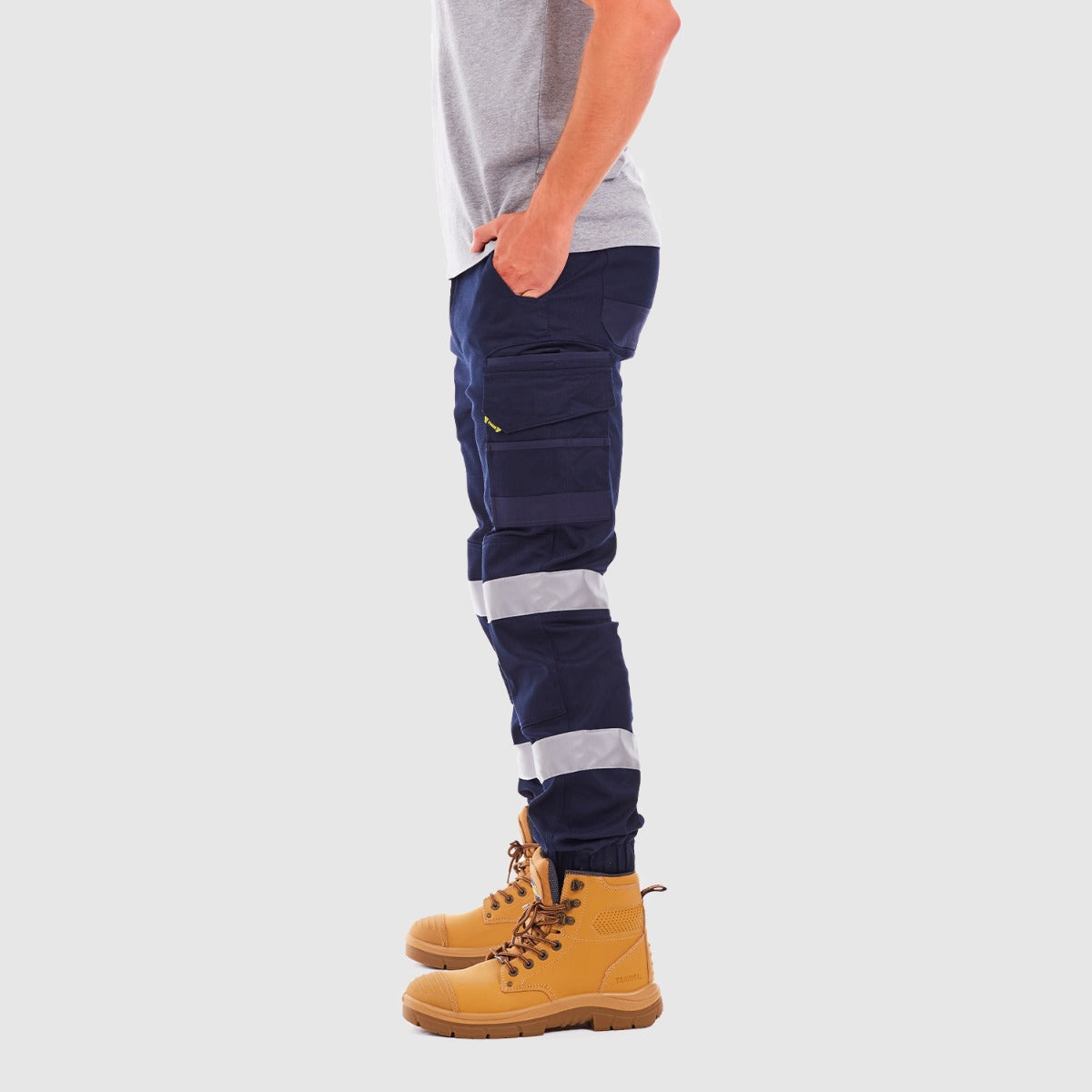 Cuffed Flex Skinny Pant with 2 Tape