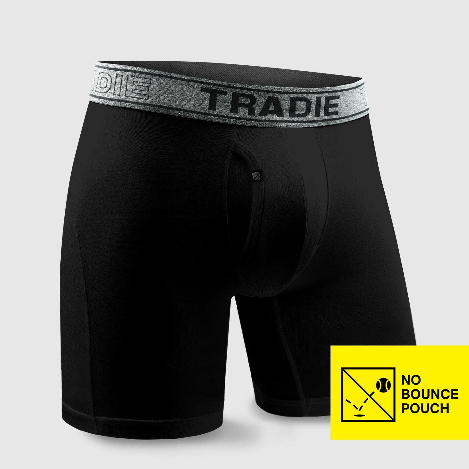 Black-No Bounce Quick Dry No Chafe Boxer Brief - Long Leg-S